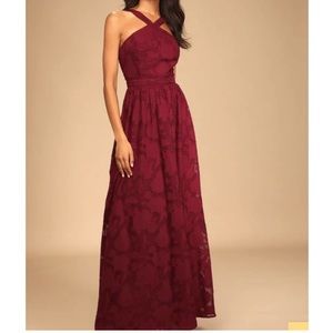 NWT Stunning Burgundy Wine Floral Maxi Dress 💃🏽
